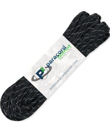 Paracord Planet-Real Type III 550 Paracord-Nylon colors several sizes-550 LB tensile strength (reflective black 10 feet) Reflective Black 10 FEET