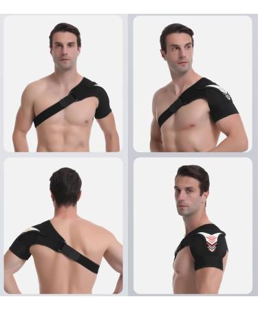 Shoulder Support Brace - Neoprene Adjustable Compression for Rotator Cuff Injury Recovery - Unisex Yellow Wrap Band - Buy Online on GoSupps.com