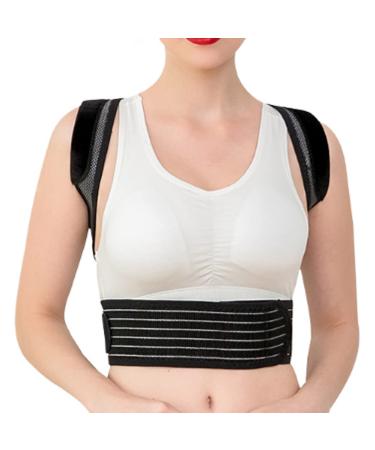 Adjustable Upper Back Brace Soft Breathable Ultra-Light Ergonomics for Clavicle Support and Providing Pain Relief from Neck Shoulder Upper Back Black XS