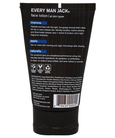 Every Man Jack Face Lotion & Post-Shave - Signature Mint (4.2 fl. oz.) - Buy Online on GoSupps.com