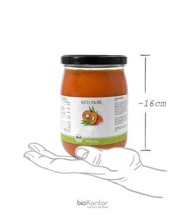 Red Organic Palm Oil 1000ml | 100% Pure & Native | BioKontor | Controlled Organic Cultivation - Buy Online on GoSupps.com