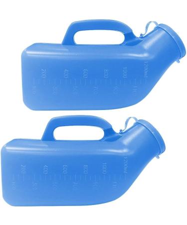 Men's Urinals 2 Pack - 1200ml Portable Urine Collection for Hospital, Incontinence, Elderly - Travel Bottle, Blue - Buy Online on GoSupps.com