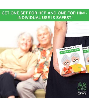 Healthy Seniors Nail Clipper Set - Thick Nail Solution for Diabetics & Arthritis - Buy Online on GoSupps.com