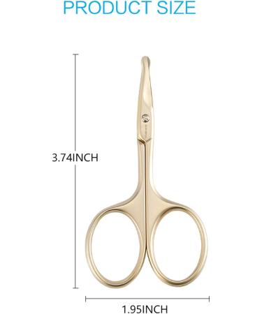 Jarvistar Nose Hair Scissors & Ear Screens - Stainless Steel Rounded Tip Beard Shears - 9.5 cm Gold - Buy Online on GoSupps.com