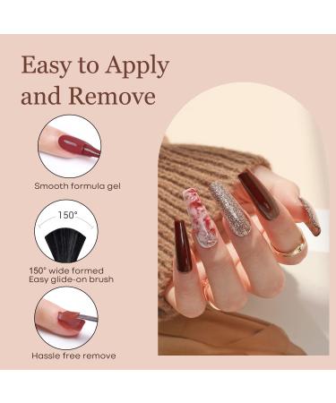 Modelones UV Nail Polish Set - 6 Pink Nude Brown Neutral Colors - Soak Off Gel Nail Design - International Shipping Available - Buy Online on GoSupps.com