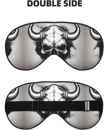 Buy SSIMOO Bull Skull Print Double-Sided Eye Mask | Soft Light Blocking for Better Sleep - Buy Online on GoSupps.com