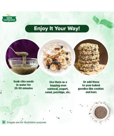 Green Velly Sampann Premium Chia Seeds | Rich in Calcium Magnesium & Protein | Trans Fat Free Rich in Omega 3 Fatty Acids Source of Iron & Rich in Dietary Fiber | Handpicked Seeds 200g - Buy Online on GoSupps.com