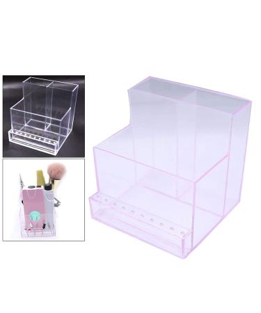 10-Hole Transparent Pink Nail Drill Bit Storage Box | Acrylic Manicure Accessory Holder - Buy Online on GoSupps.com