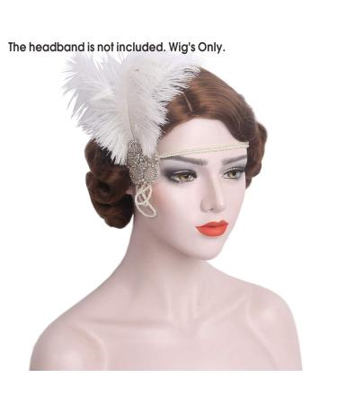 Buy Reeves 1920s Short Wig - Vintage Finger Wave Ash Brown - Loose Synthetic Cosplay & Flapper Costume Wig for Women - Buy Online on GoSupps.com