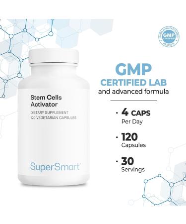 Supersmart - Stem Cells Activator (Advanced Formula) - with Astragaloside, Fuidocan - Natural Stem Cells Supplement | Non-GMO & Gluten Free - 120 Vegetarian Capsules - Buy Online on GoSupps.com