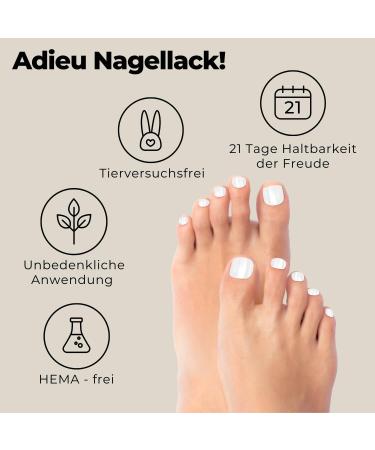 Original Miss Sophie Pedi Wraps | Marshmallow Pedicure | 27 Ultra-Thin Nail Polish Stripes | Perfect for Natural Acrylic Gel & Shellac Nails | International Shipping Available - Buy Online on GoSupps.com