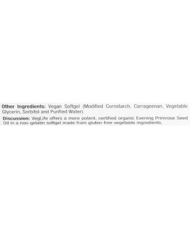 VegLife Evening Primrose Oil 1000mg Vegan Softgel - 60ct Organic Supplement - Buy Online on GoSupps.com
