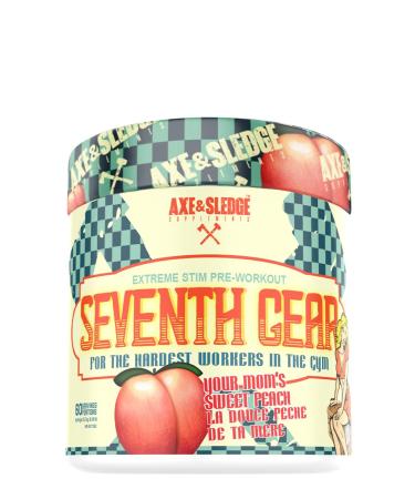 Axe & Sledge Seventh Gear Extreme Pre-Workout - High Stimulant Pre Workout High Energy Intense Focus Unmatched Energy 60 Serving Portions (Your Mom's Sweet Peach)