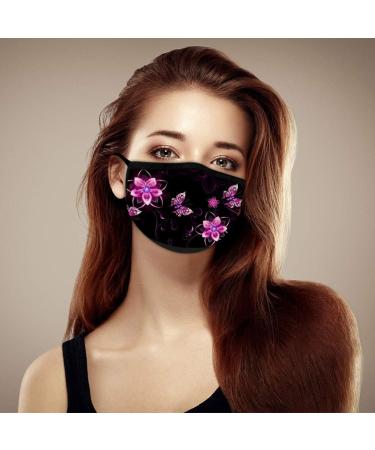 Yliquor Mouth Covering For Protection Butterfly Design Printed Anti-Face Dust Washable Earloop Cotton Cloth Dust Face Bandanas (Black 1 PC) - Buy Online on GoSupps.com