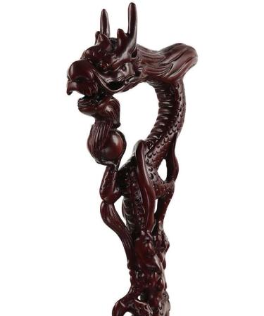 Ddtiz Carved Dragon Crutches Walking Stick Solid Wood Non-Slip Crutches Ergonomic Handle Walking Canes for Elderly and Disabled Elegant - Buy Online on GoSupps.com