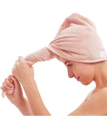 Buy 2-Pack Microfiber Hair Towel Wraps - Quick Drying Pink & Beige Bath Hair Towels for Effortless Hair Care - Buy Online on GoSupps.com