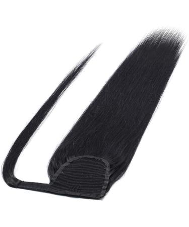 16" Wrap Around Ponytail Extension Human Hair #1 Jet Black (80g) - Buy Online on GoSupps.com