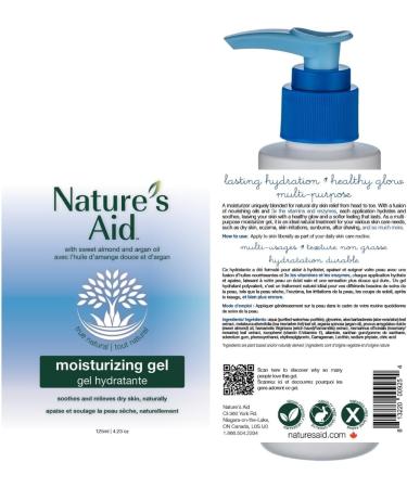 Nature's Aid Moisturizing Skin Gel: After Sun Care Aloe Vera Gel Extract. Cooling Hydrating Absorbs Quickly - Sunburn Relief. True Natural Skin Therapy with A Boost of Hydration. Multipurpose Skincare (125ml x 2 pack) - Buy Online on GoSupps.com
