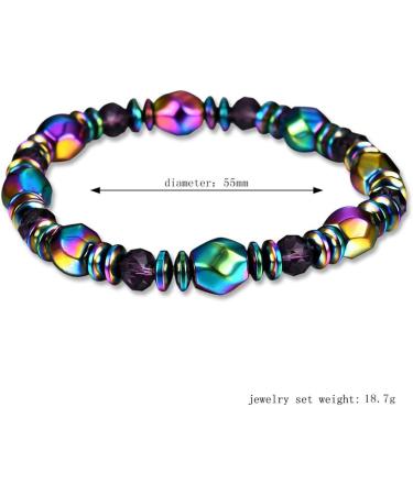 Handmade Stretch Magnetic Hematite Bracelet Health Care Bangle Braclet Unisex for Men Women - Buy Online on GoSupps.com