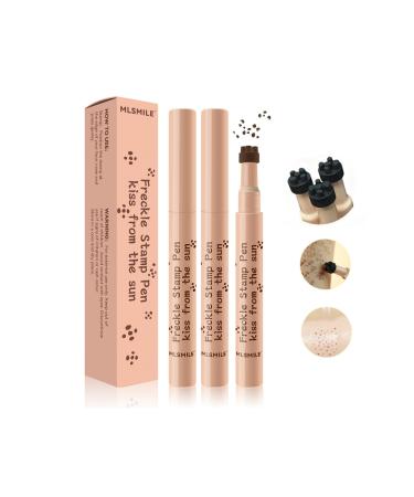 Freckle Stamp Pen, Professional Natural Freckle Makeup Pen, 2 Colors Waterproof Long Lasting Liquid Air Cushion Stamp Quick Drying Pen