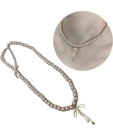 Elegant Gray Necklace for Women | Adjustable Collarbone Chain with Brown Pearl | Oralgos Jewelry Accessory - Buy Online on GoSupps.com