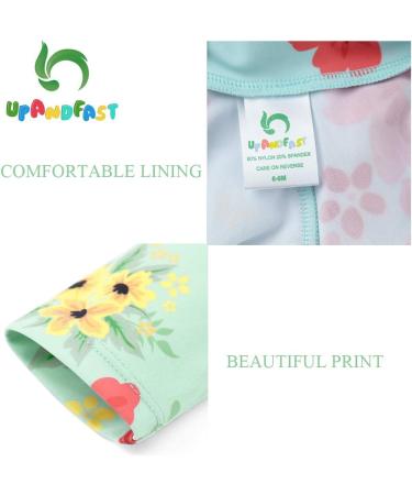UPF 50+ Baby Girl One Piece Swimsuit with Sun Hat | Toddler Swimwear 12-18 Months | Light Green - Buy Online on GoSupps.com