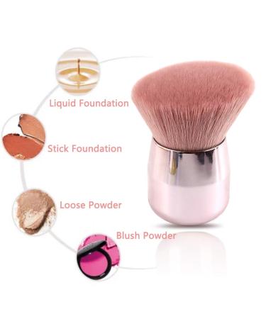 RN BEAUTY Large Mineral Powder Brush - Angled Top Pink | Kabuki Makeup Brush for Contour, Blush, and Bronzer - Full Coverage and Dense Blending - Buy Online on GoSupps.com