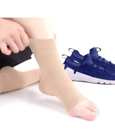 SPOTBRACE Medical Compression Ankle Brace - Pain Relief & Support for Ankle Swelling, Tendonitis, Plantar Fasciitis - Nude, Small (1 Pair) - Buy Online on GoSupps.com