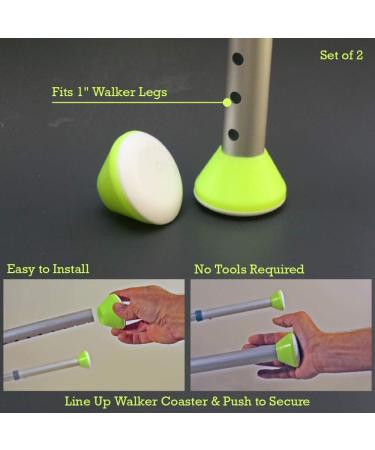 Walker Coasters - One Pair - Tennis Ball Yellow | Protect Floors, Easy Mobility - Buy Online on GoSupps.com