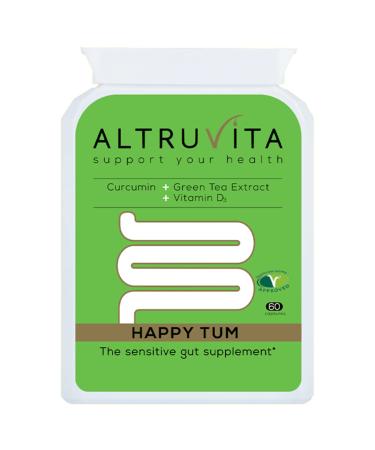 Altruvita Happy Tum | Vitamin D3 Curcumin & Green Tea | 60 Days Supply | Immune Support | Sensitive Gut Supplement | 60 Capsules | Vegetarian Approved