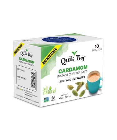 QuikTea Unsweetened Cardamom Chai Tea Latte - 10 Count Box - All Natural Authentic Chai - 5.64 oz (Pack of 1) - Buy Online on GoSupps.com