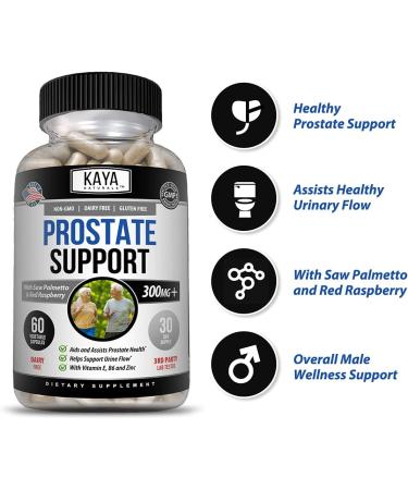 Kaya Naturals Prostate Support Supplement | Saw Palmetto DHT Blocker for Hair Growth, Sleep, Bladder Control & Stamina | 60 Capsules - Buy Online on GoSupps.com