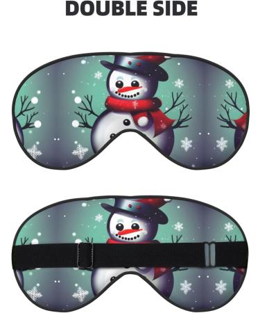 Merry Christmas Day Snowman Print Double-Sided Eye Mask Soft and Light Blocking for Enhancing Sleep Quality - Buy Online on GoSupps.com