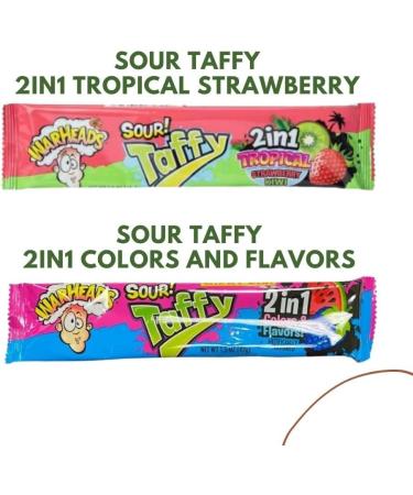 War-heads Sour Popping Candy Apple Watermelon and Raspberry Sour Taffy 2in1 Tropical Strawberry 2in1 Colors and Flavors and Hot Tamales Filled Pop Variety Pack (Pack of 01) - Buy Online on GoSupps.com