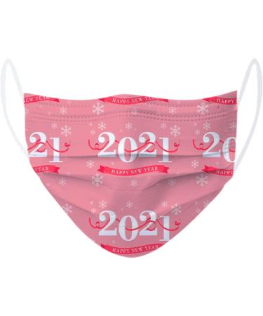 BEUU 10PCS Disposable Face_Mack for Adult 2021 Happy New Year Face Bandanas 3-Layer Non-Woven with Elastic Earloops - Buy Online on GoSupps.com