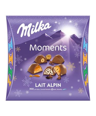 MILKA Moments - Assortment of 17 Milk Chocolate Pralines - Mix of 5 Flavors: Alpine Milk, Hazelnut Caramel, Caramel, Hazelnut