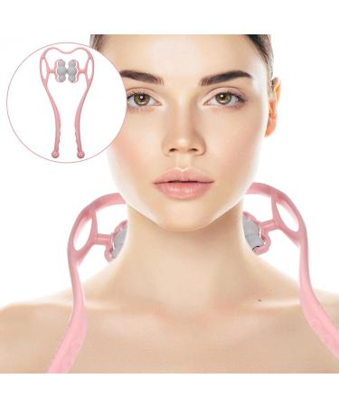 Premium Combined Manual Neck and Back Massage Device - Roller Massager for Cervical Spine - Portable ABS Shoulder Roller - 36x16cm Pink - Buy Online on GoSupps.com