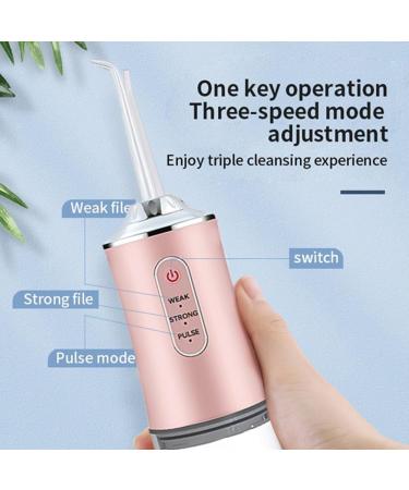 Portable Cordless Water Flosser for Teeth - 4 Jets 3 Modes IPX7 Waterproof Rechargeable Oral Irrigator - Eco-Friendly Pink Tooth Flosser - Buy Online on GoSupps.com