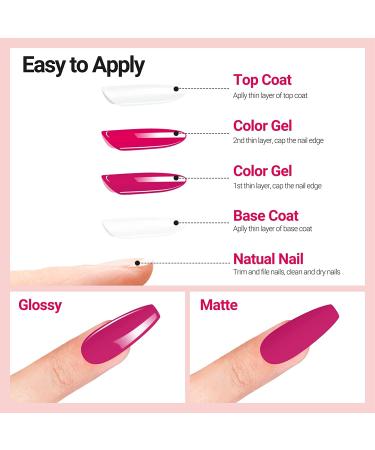 Hot Pink MelodySusie Gel Nail Polish Set - White Nude Glitter - 4 Colors 0.27 oz - Gift for Women Girls - Buy Online on GoSupps.com