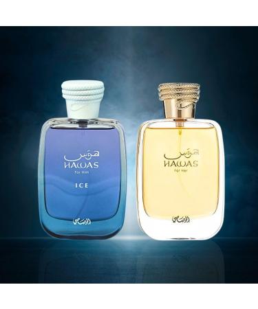 RASASI Hawas Ice For Men & Hawas For Women - EDP Sprays 100ML (3.4 OZ) Long Lasting Exquisite Scent Luxurious Fragrance Bundle. LUXURIOUS BUNDLE - Buy Online on GoSupps.com