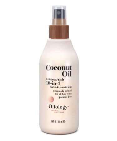 Oliology Coconut Oil 10-in-1 Multipurpose Spray - Leave in Treatment for All Hair Types | Detangles, Controls Frizz, Hydrates & Moisturizes | Made in USA, Cruelty Free & Paraben Free (8.5 oz) 8.5 Fl Oz (Pack of 1)