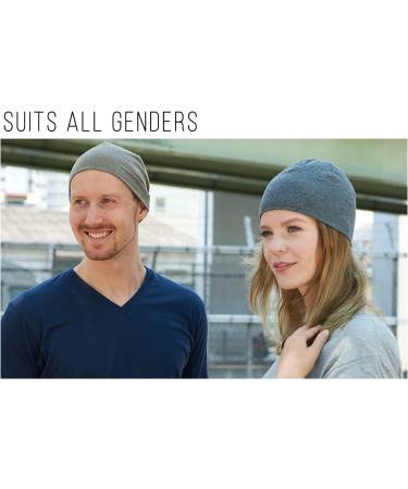 Organic Cotton Men's Beanie Hat - Short Chemo Headgear for Women Dark Gray Cycling Support Cap - Buy Online on GoSupps.com