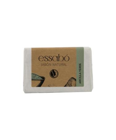 ESSABO Essab 100% Natural Green Clay Soap with Coconut Oil Softens and Relieves Skin Oily and Radiant Skin Citronella Essential Oil Extract 100g