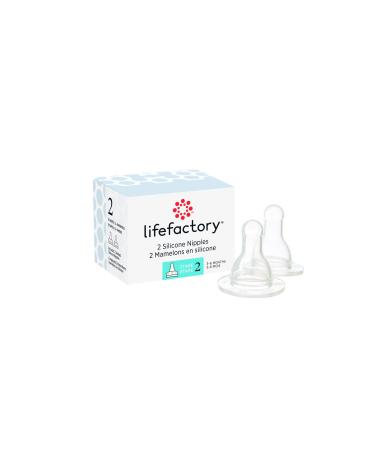 Lifefactory BPA-Free Stage 2 (3-6 Months) Silicone Nipples 2-Pack