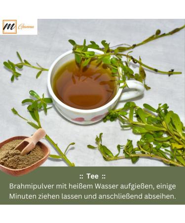  mGanna 100% Pure and Natural Brahmi Powder | Bacopa Monnieri Powder for Hair and Health 0.22 lbs / 100 g - Buy Online on GoSupps.com