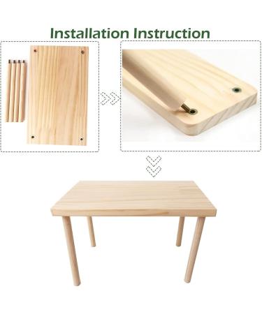 CooShou Small Pet Wooden Platform Stand - Rodent Table Climbing Ladder Chew Toy for Hamster Gerbil Mice Parrot Bird - Buy Online on GoSupps.com