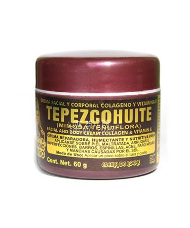 DEL INDIO PAPAGO Tepezcohuite Night Cream 60gr/ 2.02Fl Oz - Mexican Beauty - Facial And Body Cream - Reduce Expression Lines - Clarifies Skin Imperfections - Provides elasticity - Natural Ingredients