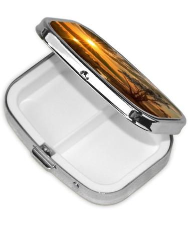 Last Sun Rays Printed Square Pill Box | Portable Travel Medicine Organizer | International Shipping Available - Buy Online on GoSupps.com