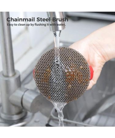 Kapmore Stainless Steel Scrubber Non-slip: Ergonomic Metal Silicone Portable Palm Cleaning Brush Cleaner Scrubber with Handle - Buy Online on GoSupps.com