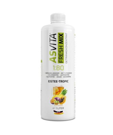 ASVITA Beverage Concentrate Fresh Mix 1:80 - 1L Sugar-Free Syrup with Dosing Pump | 26 Delicious Flavors (Iced Tea Tropic) - International Shipping Available - Buy Online on GoSupps.com